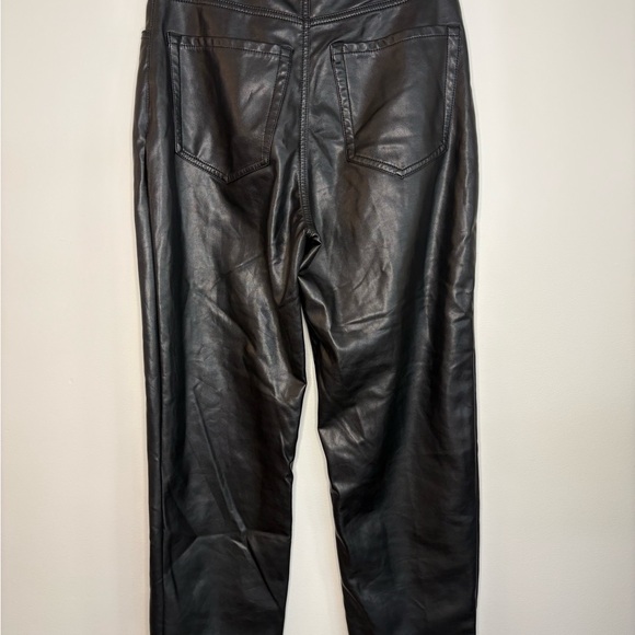 Abercrombie & Fitch Black Faux Leather Straight Leg Pants - Picture 2 of 2